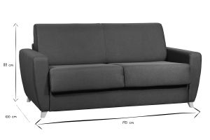 Divano letto scandinavo blu anatra con materasso 18 cm GRAHAM