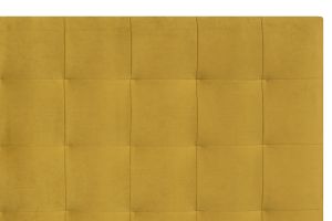 Tête de lit capitonnée en tissu velours jaune moutarde L160 cm HALCIONA