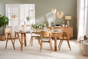 Table à manger rectangulaire bois chêne L180 cm SAULE