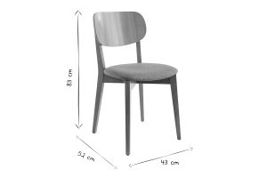 Chaises vintage en bois clair chêne et tissu beige (lot de 2) LUCIA