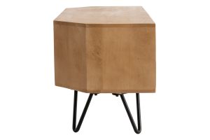 Meuble TV d'angle en bois manguier massif et métal noir L100 cm VIBES