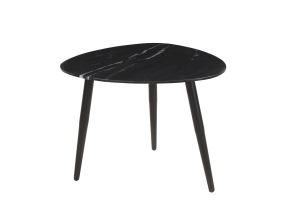 Tables basses gigognes ovales en marbre noir et métal (lot de 2) PLATZ