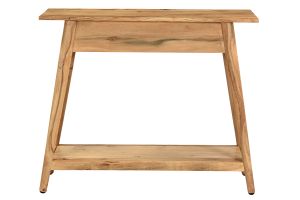 Console naturelle avec tiroir en bois massif L90 cm FRANKLIN