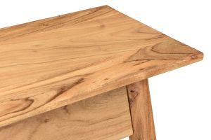 Console naturelle avec tiroir en bois massif L90 cm FRANKLIN