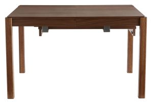 Table à manger extensible rallonges intégrées en bois foncé noyer rectangulaire L125-238 cm AGALI