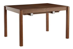 Table à manger extensible rallonges intégrées en bois foncé noyer rectangulaire L125-238 cm AGALI