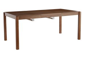 Table à manger extensible rallonges intégrées en bois foncé noyer rectangulaire L125-238 cm AGALI