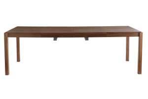 Table à manger extensible rallonges intégrées en bois foncé noyer rectangulaire L125-238 cm AGALI