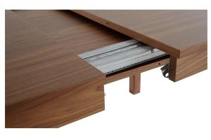Table à manger extensible rallonges intégrées en bois foncé noyer rectangulaire L125-238 cm AGALI