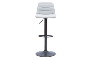 Tabourets de bar réglables en tissu gris clair et métal (lot de 2) SAURY