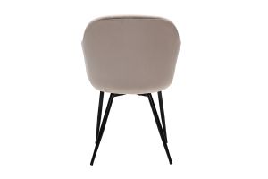 Chaise design en tissu velours taupe et métal noir MILLY