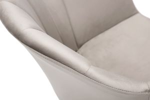 Chaise design en tissu velours taupe et métal noir MILLY