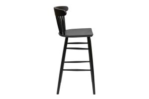 Tabouret de bar vintage à barreaux noir mat H65 cm DARIA
