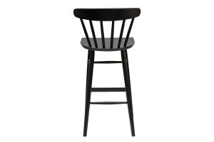 Tabouret de bar vintage à barreaux noir mat H65 cm DARIA