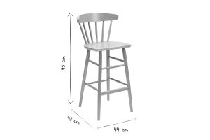Tabouret de bar vintage à barreaux noir mat H65 cm DARIA