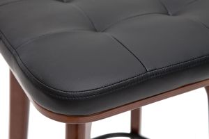 Vintage-Barhocker in Schwarz und dunkles Holz 65 cm (2er-Set) GRAMMA