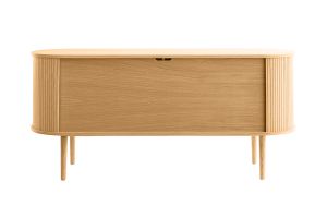 Buffet vintage en bois clair chêne 2 portes coulissantes L160 cm EPIC