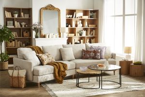 Bibliothèque scandinave finition bois clair chêne L140 cm EPURE