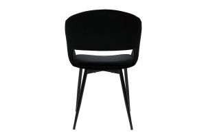 Chaise design noire en tissu velours et métal PRISMA
