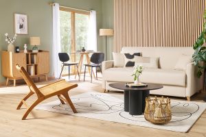 Table basse design bois noir L78 cm HOLLEN