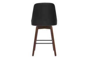 Tabourets de bar design pivotants 360° noir et noyer H65 (lot de 2) HASTA