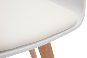 Sedia scandinava bianco e legno chiaro PRISMA