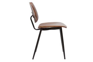 Chaises en bois foncé noyer et métal noir (lot de 2) TOBIAS
