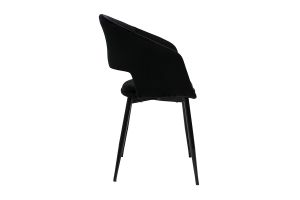 Chaise design noire en tissu velours et métal PRISMA