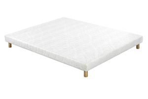 Lit 2 places 140x200 cm avec sommier tapissier et matelas avec accueil mousse mémoire de forme BENJI