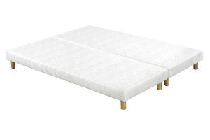 Lit 2 places 160x200 cm avec sommiers tapissiers et matelas avec accueil mousse mémoire de forme BENJI