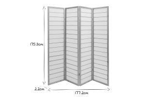 Paravent japonais en bois et papier de riz L177 cm GIBON