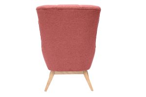Fauteuil scandinave en tissu effet velours texturé terracotta et bois clair BRODY