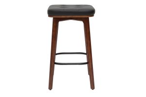 Tabourets de bar vintage noirs et bois foncé 65 cm (lot de 2) GRAMMA