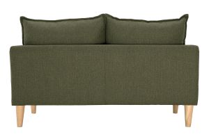 Canapé scandinave 2 places en tissu vert kaki et bois clair KATE