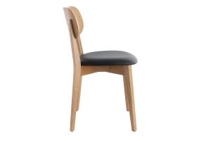 Chaises vintage en bois clair chêne et noir (lot de 2) LUCIA