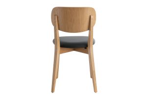 Chaises vintage en bois clair chêne et noir (lot de 2) LUCIA