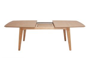 Table extensible rallonges intégrées rectangulaire en bois clair L180-230 cm FIFTIES