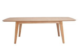 Table extensible rallonges intégrées rectangulaire en bois clair L180-230 cm FIFTIES