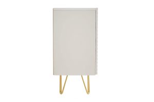 Buffet design blanc et métal doré 3 portes L160 cm OZEN