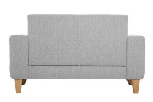 Canapé scandinave 2 places en tissu gris et bois clair FJORD