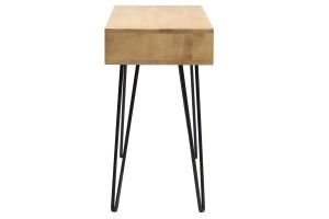 Bureau avec rangement en bois manguier massif et métal noir L116 cm VIBES