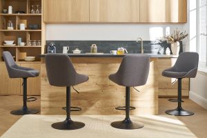 Tabourets de bar design réglables gris foncé (lot de 2) HOLO