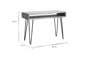 Bureau avec rangement en bois manguier massif et métal noir L116 cm VIBES