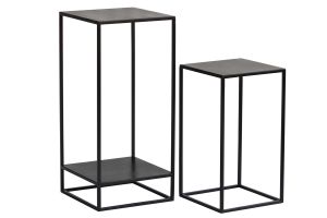 Sellettes gigognes en métal noir L34 cm (lot de 2) IGGY