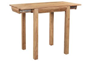 Table de bar haute extensible carrée en bois massif L80-135 cm BALTO