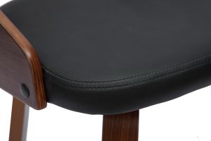 Tabourets de bar design noirs et bois foncé 65cm (lot de 2) MANO