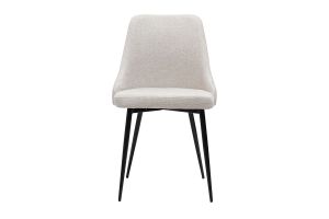 Chaises design en tissu effet velours beige naturel et métal noir (lot de 2) CULT