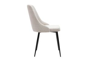 Chaises design en tissu effet velours beige naturel et métal noir (lot de 2) CULT