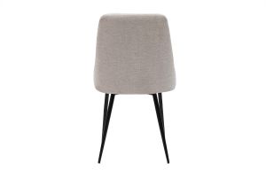 Chaises design en tissu effet velours beige naturel et métal noir (lot de 2) CULT