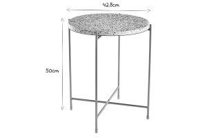 Table d'appoint design ronde en terrazzo et métal doré D40 cm MEZZO